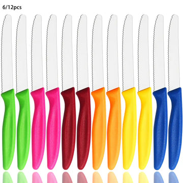 Premium Multi-Purpose Kitchen Knife Set – Sharp Serrated Steak, Tomato, Bread and Snack Knives, Durable and Dishwasher Safe