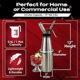 : Whipped cream dispenser used for dessert decoration