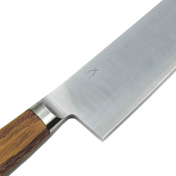 Professional Gyuto knife blade close-up