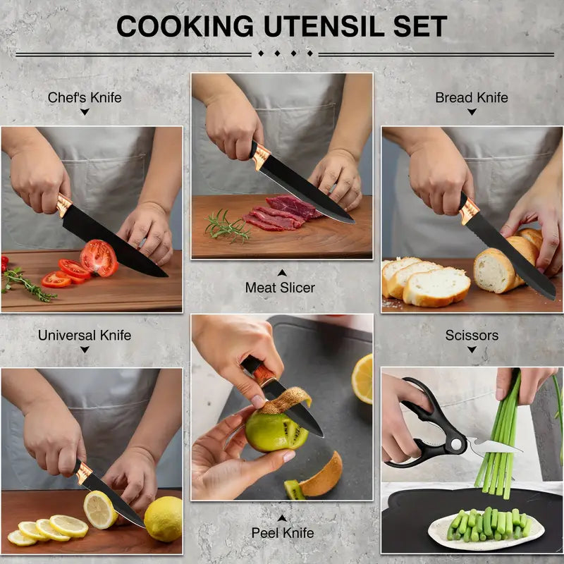 Professional kitchen utensil and knife set