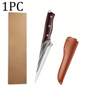 Professional Stainless Steel Boning and Carving Knife with Sharpener – Hand-Forged Kitchen Knife for Precision Cuttingl Stainless Steel Boning & Carving Knife with Sharpener – Hand-Forged Kitchen Knife