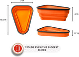 Reusable leftover pizza container with collapsible design