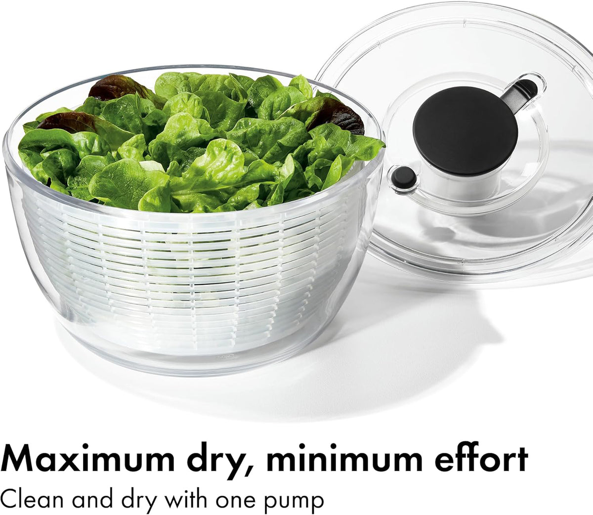 Salad spinner bowl with strainer