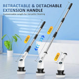 Electric spin scrubber cleaning shower tiles
