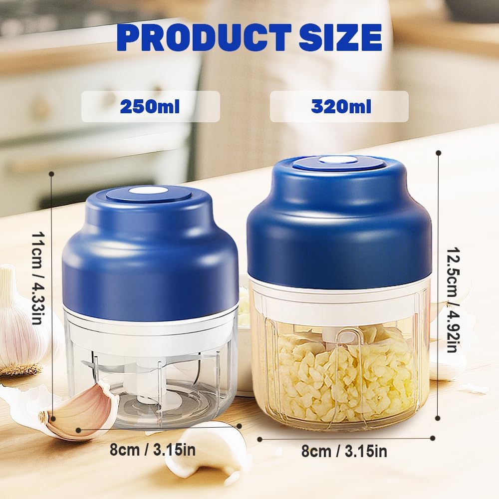 Food chopper with stainless steel blades