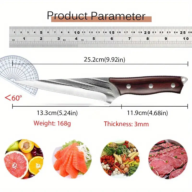 Stainless Steel Carving Knife with Sharpener