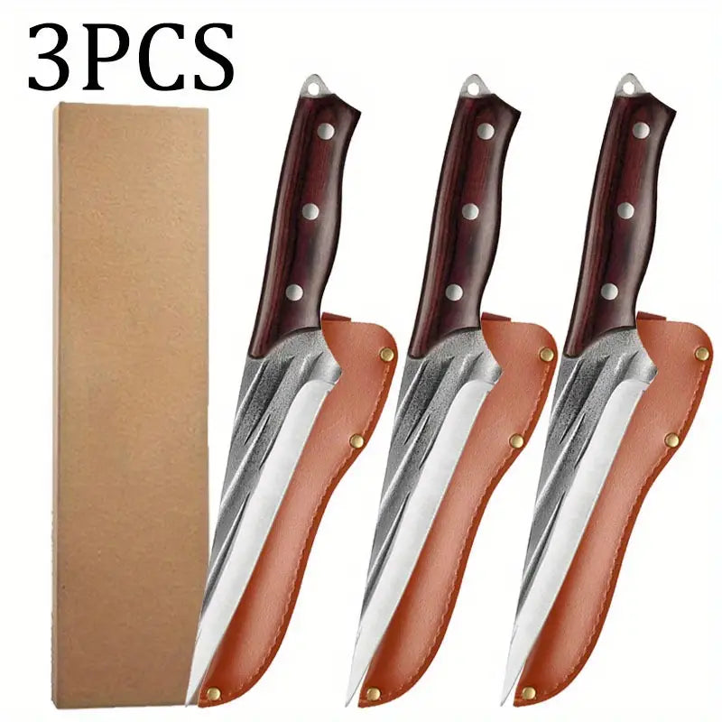 Stainless Steel Knife and Sharpener Set