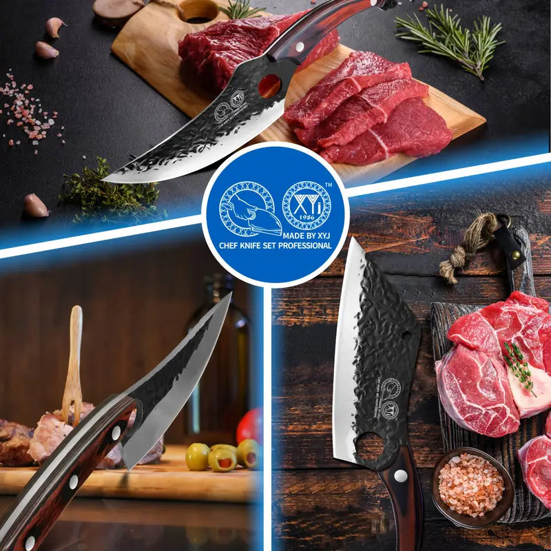 Stainless Steel Meat Cleaver and Knife Set