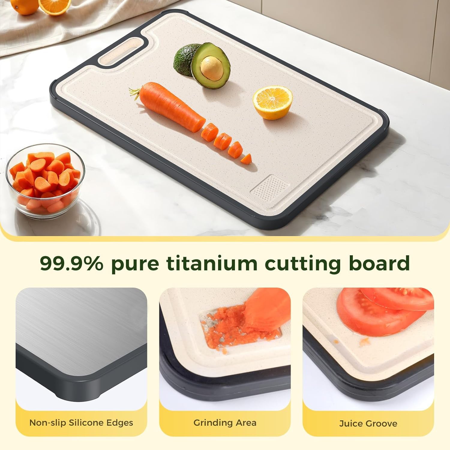 Easy to clean steel cutting board for kitchen prep