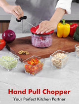 Manual chopper for vegetables and nuts