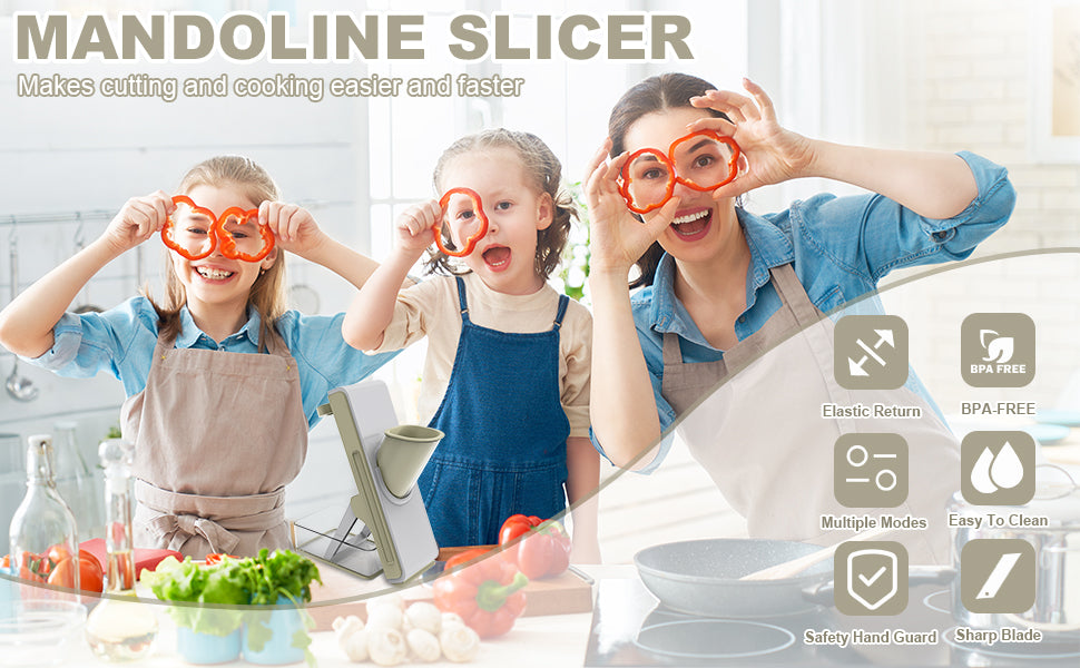 Vegetable slicer mandoline for kitchen food prep