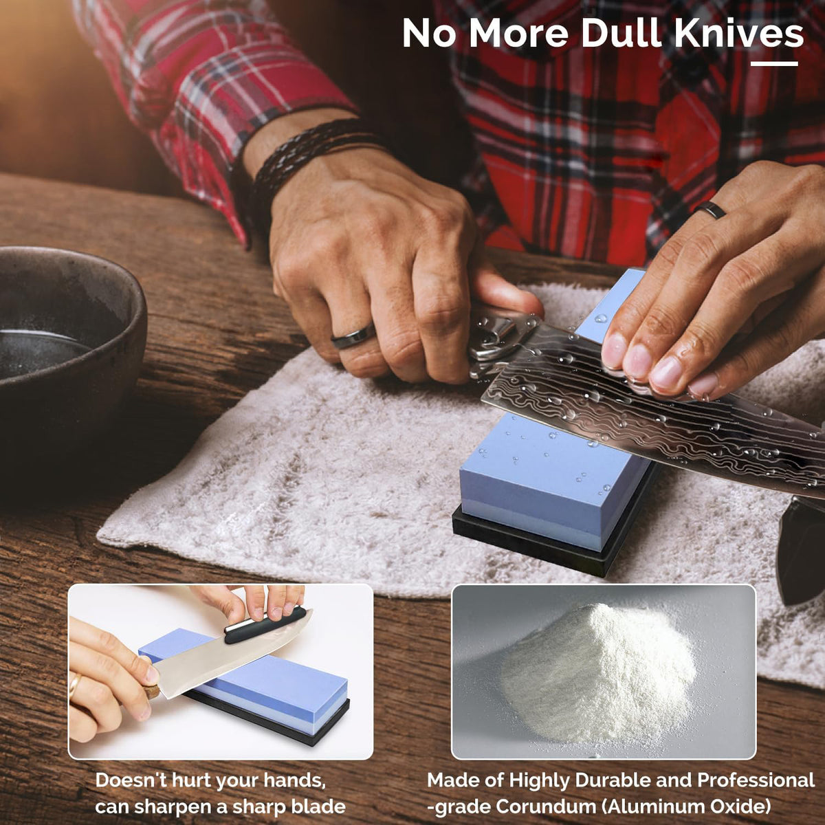 Fine grit whetstone 3000 and 8000 for blade polishing