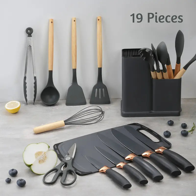 Chef knives with elegant wooden handles